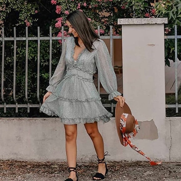 Floral Print Mini Dress V Neck Backless Dress nwt - Picture 3 of 5